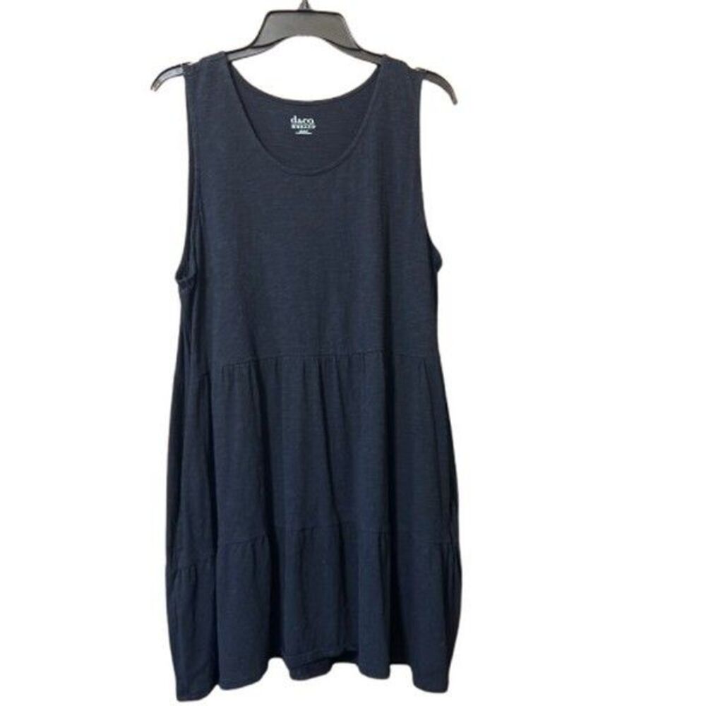 D&Co Beach Women's Dress Black Sleeveless Knee Length Pockets No Care Tag US XLP